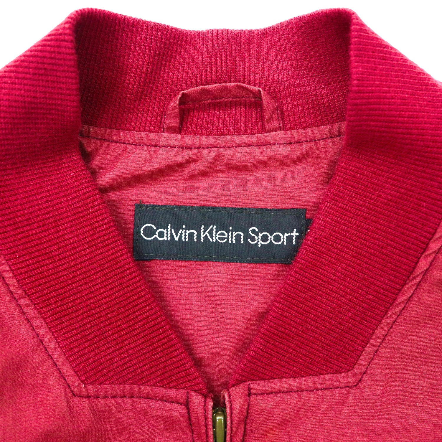 Calvin Klein Sport MA-1 Jacket blouson M Burgundy Cotton Logo