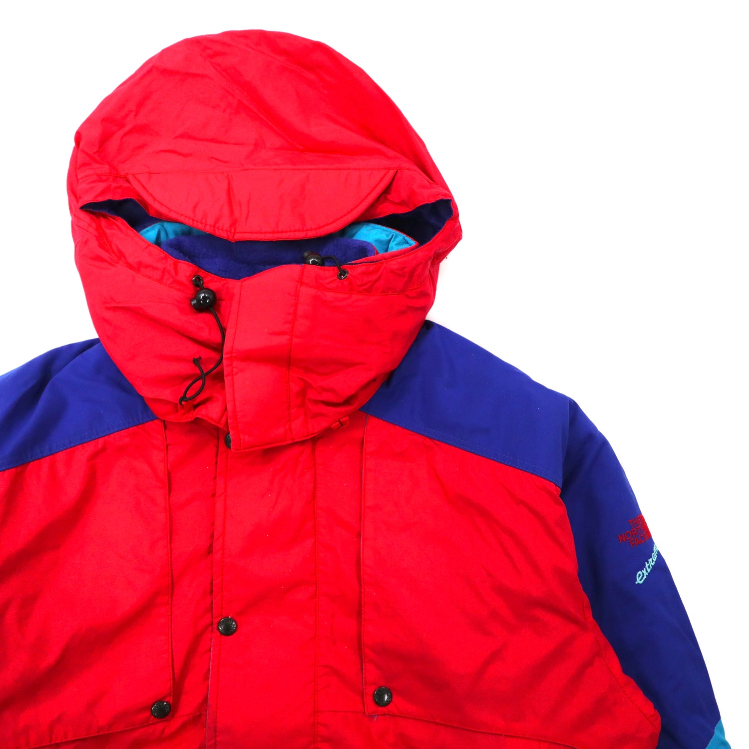 THE NORTH FACE EXTREME PUFFER Hoodie M Red Multicolor Extreme 90s ...