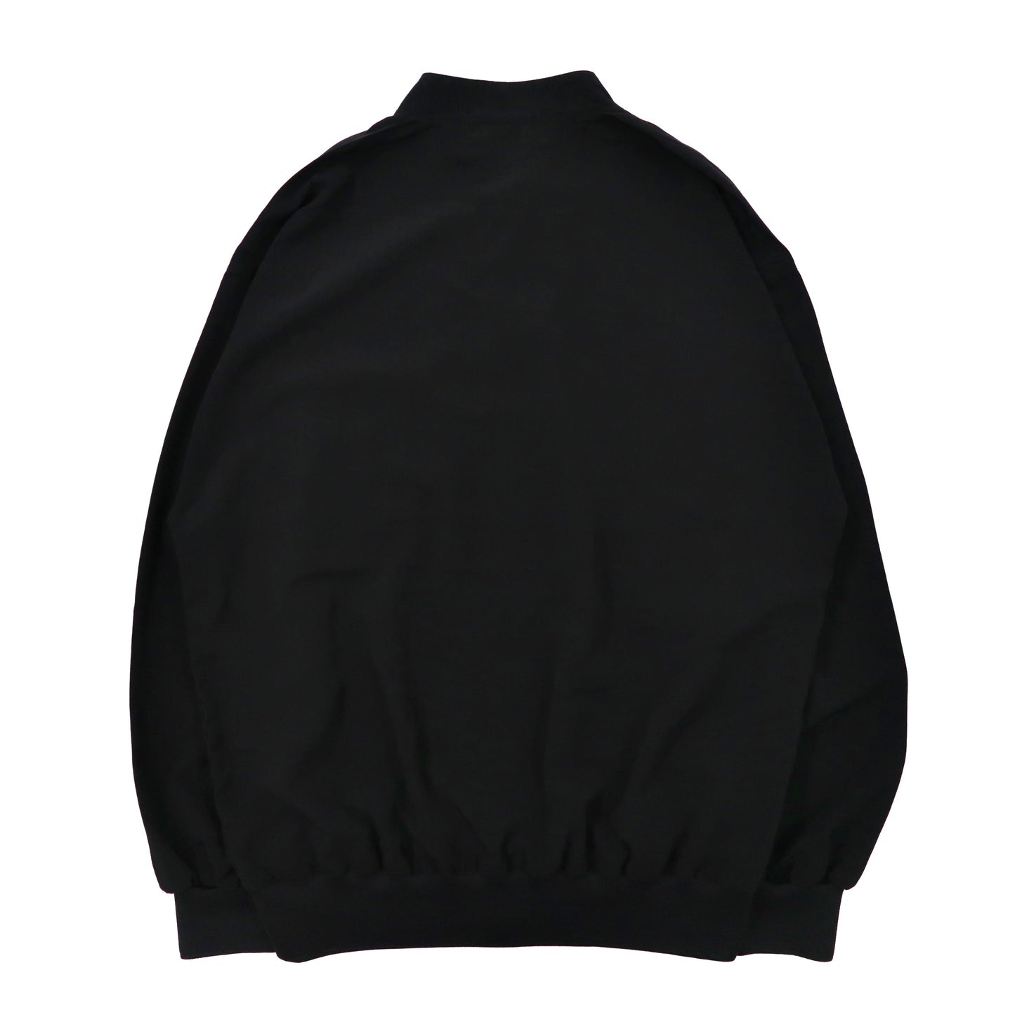 ANDRE VALENTINO スタンドカラー プルオーバーシャツ L ブラック ポリエステル ロゴ刺繍 90年代