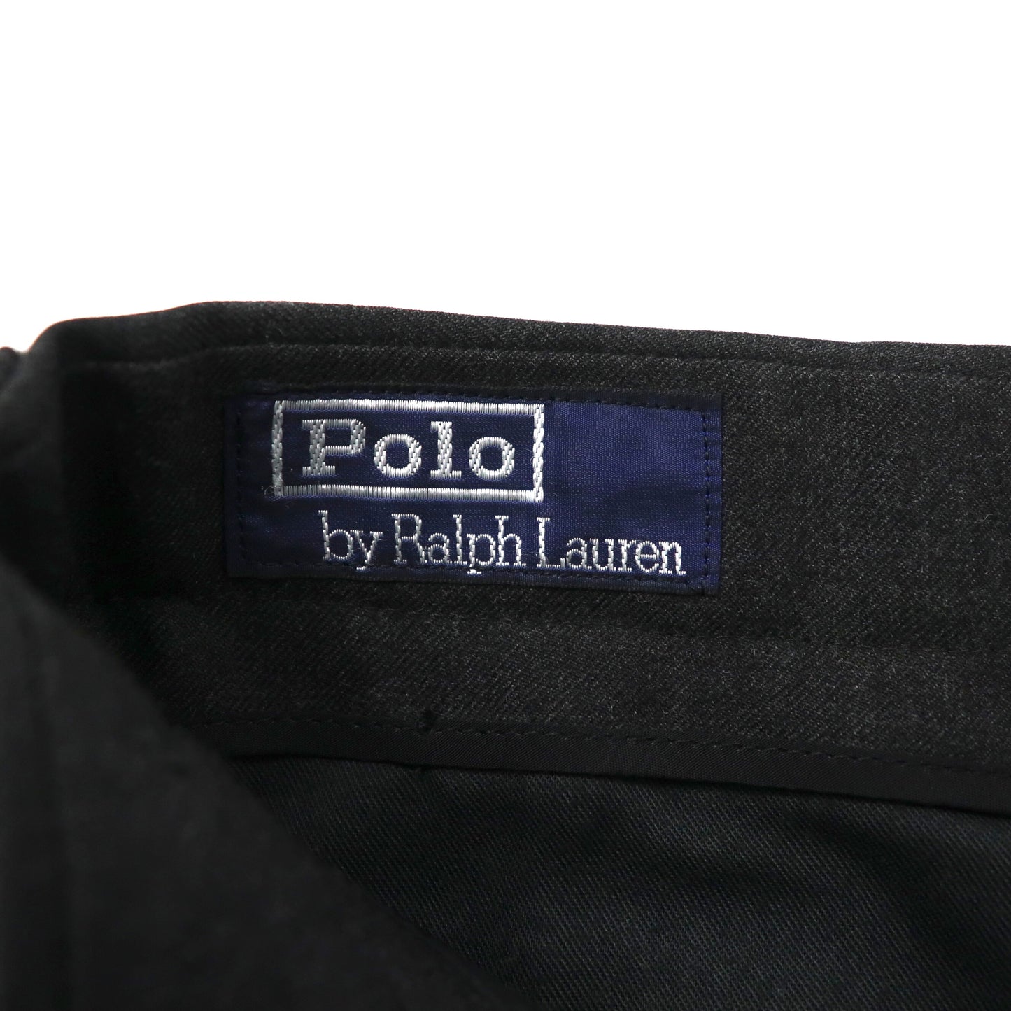 Polo by Ralph Lauren 2タック ワイドスラックスパンツ 85 グレー ウール 日本製