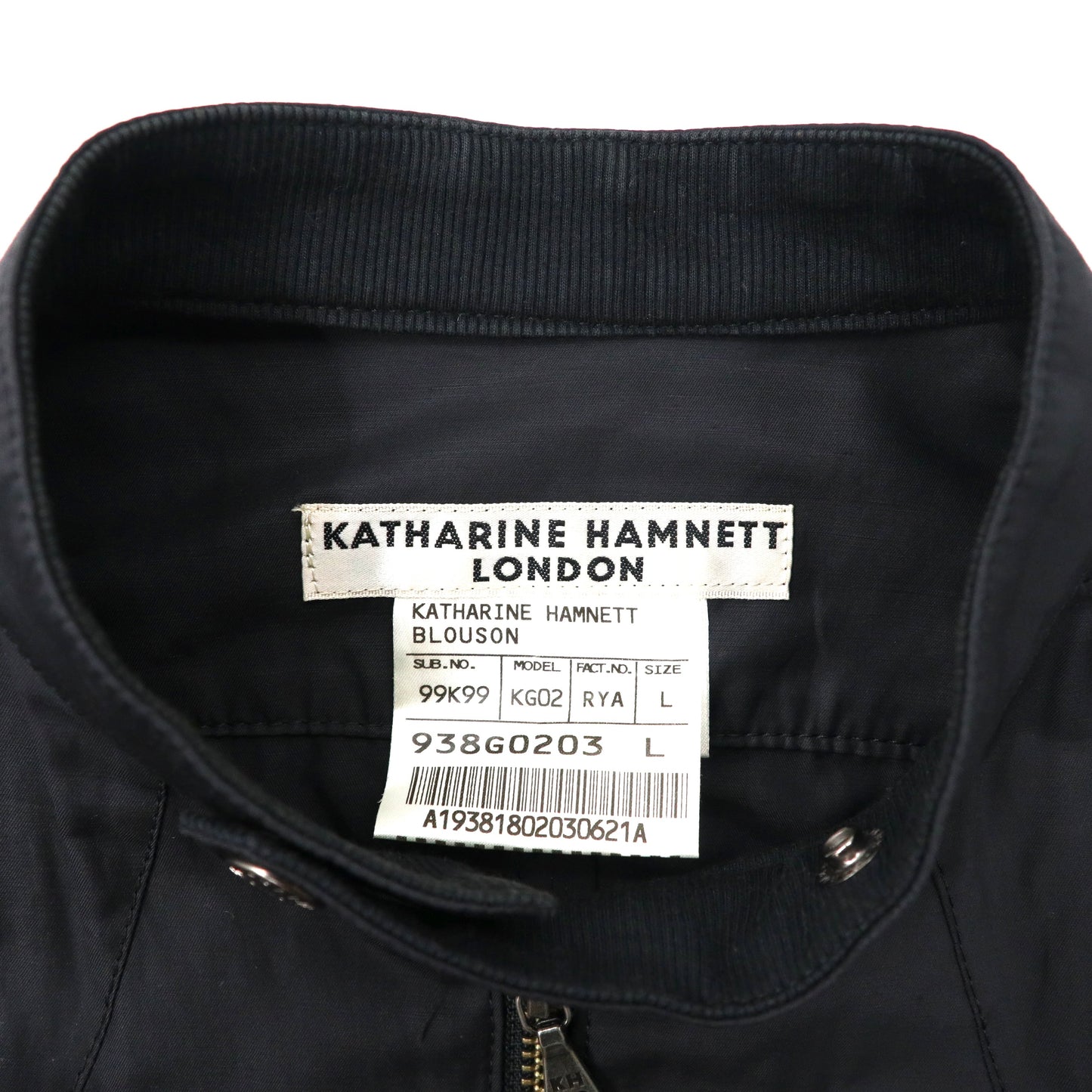 KATHARINE HAMNETT LONDON シングルライダースジャケット L ブラック ダブルジップ 日本製