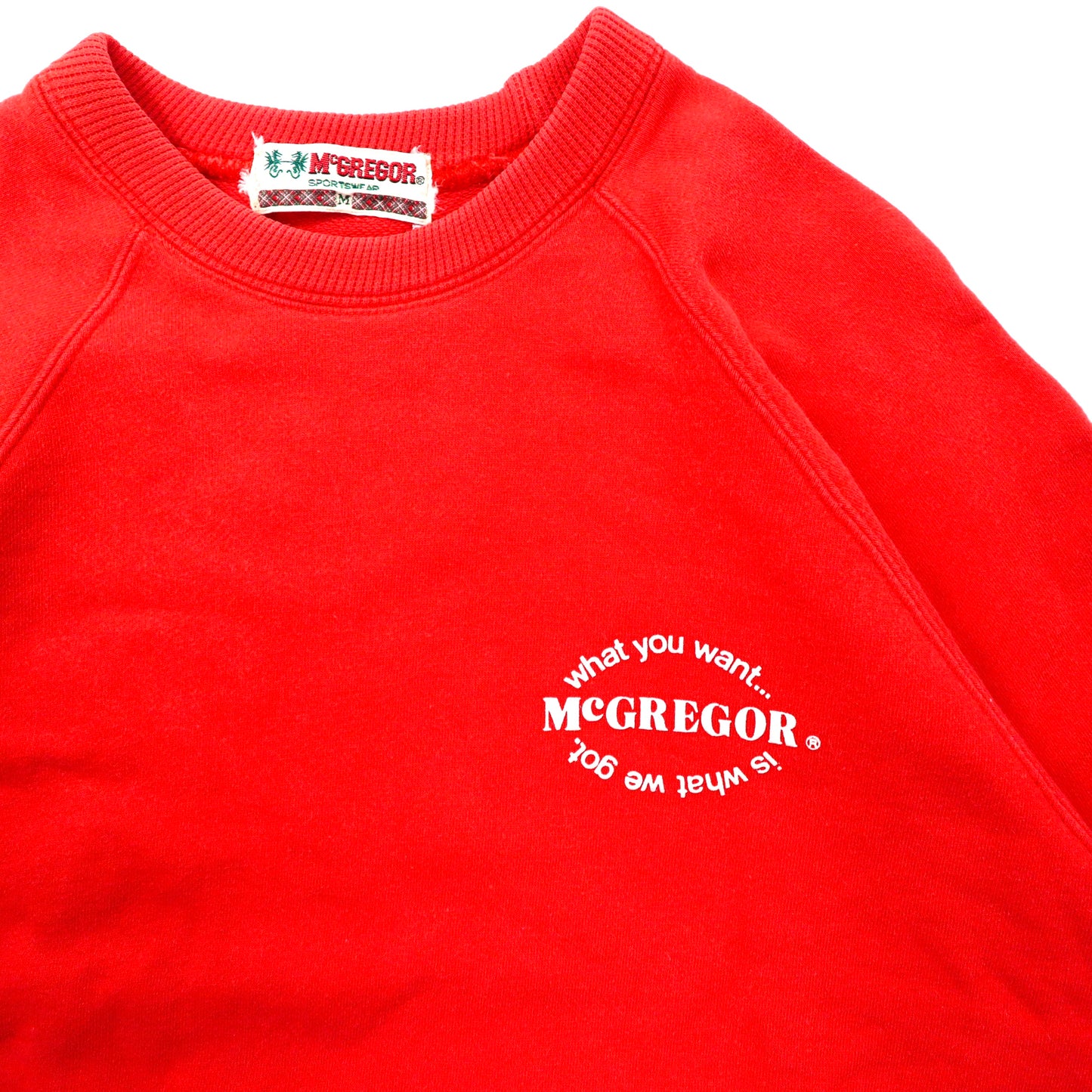 McGREGOR クルーネックスウェット M レッド コットン ロゴプリント 90年代 日本製