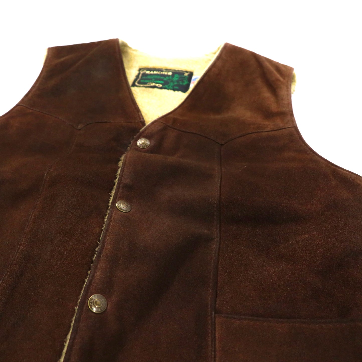 Rancher by Schott Bros. Back BOA VEST S Brown SUEDE Leather