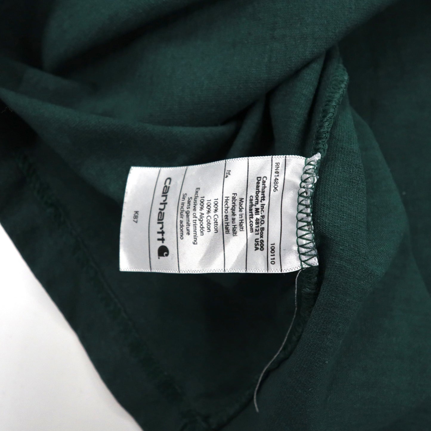 carhartt ビッグサイズ ポケットTシャツ 2XL グリーン コットン ORIGINAL FIT