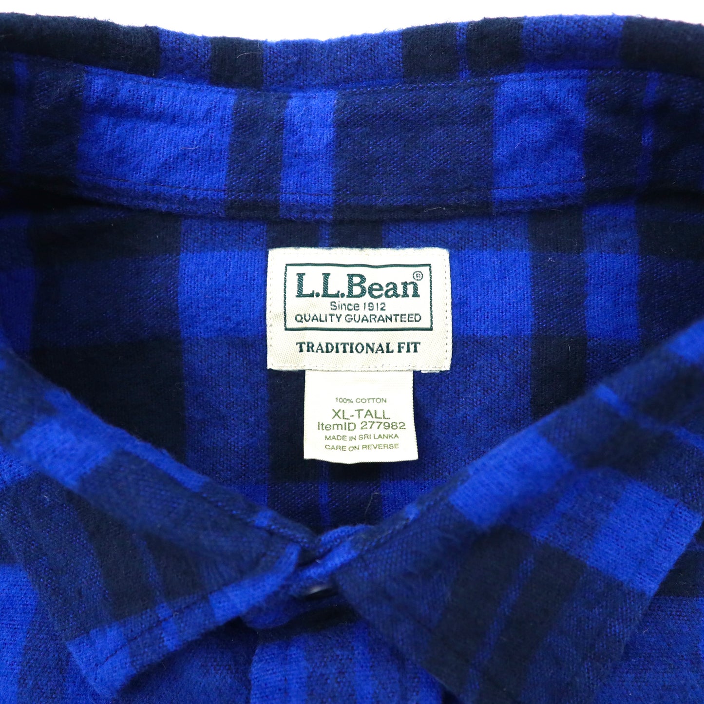 L.L.bean Shamikros Shirt Button-Down Shirts XL Blue CHECKED Cotton