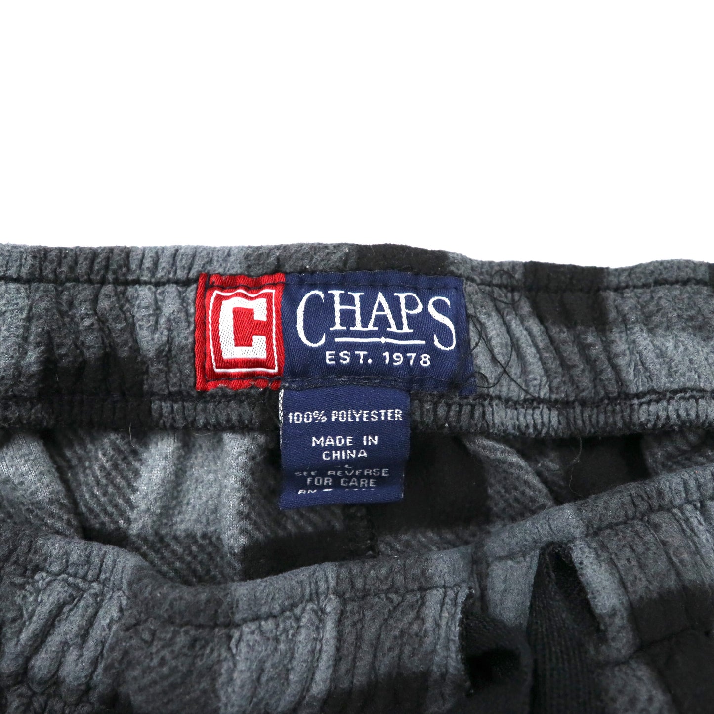 CHAPS パジャマパンツ イージーパンツ XL グレー ブラック チェック ポリエステル