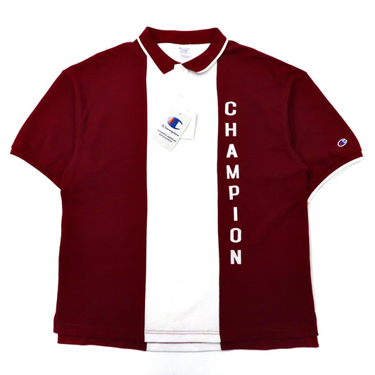 Champion アクションスタイル ポロシャツ XL バーガンディ コットン 鹿の子 ロゴ刺繍 C3-R302 未使用品