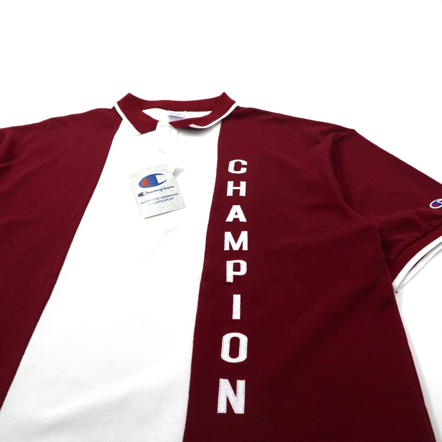 Champion アクションスタイル ポロシャツ XL バーガンディ コットン 鹿の子 ロゴ刺繍 C3-R302 未使用品