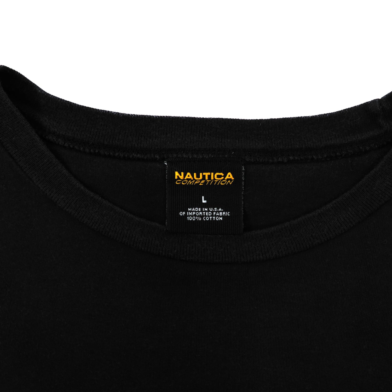 NAUTICA ビッグサイズ ロングスリーブTシャツ L ブラック コットン サイドライン 両面プリント 00年代 USA製 – 日本然リトテ