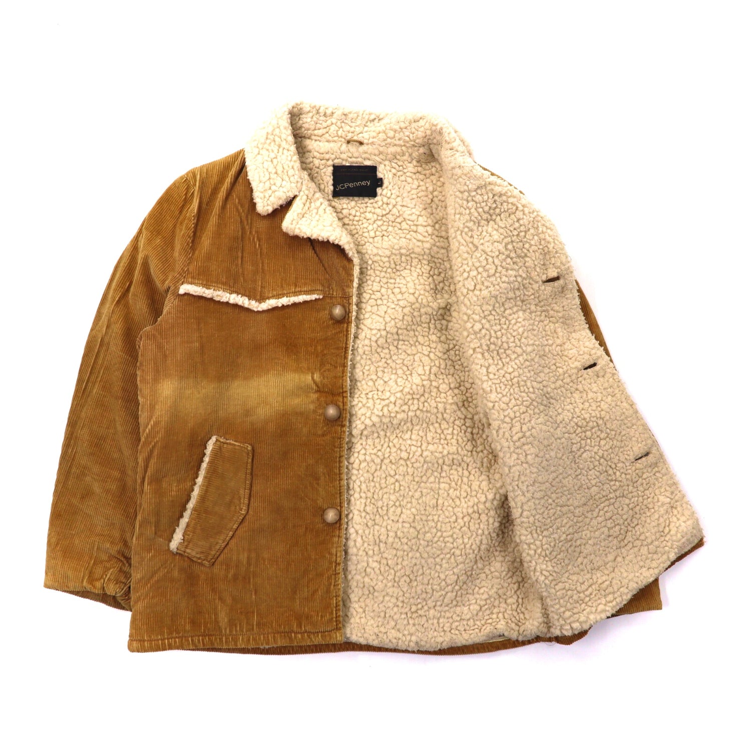 JC Penny Lunch coat Jacket L Beige Corduroy 80s – 日本然リトテ