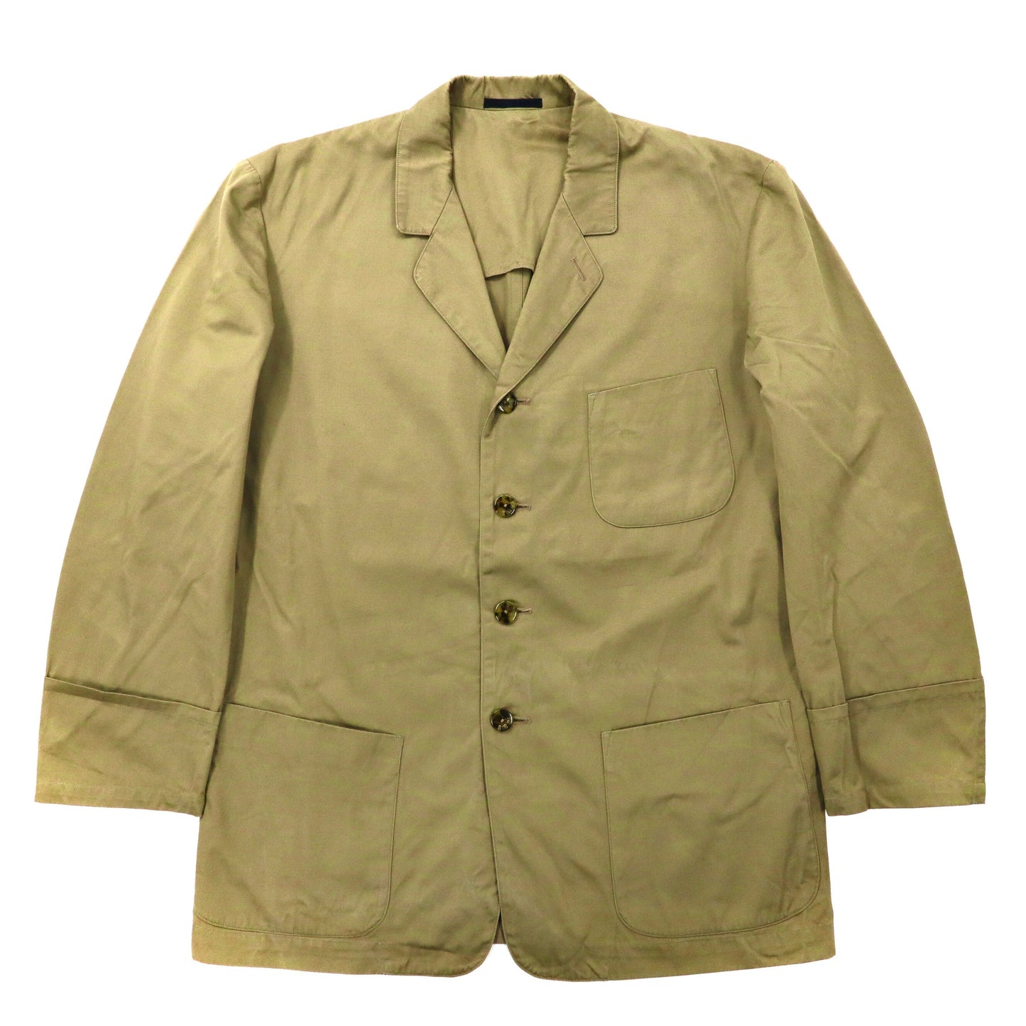 Y's Bis Le Blue COLLAR Men's Like Over Jacket FREE Beige Cotton CE