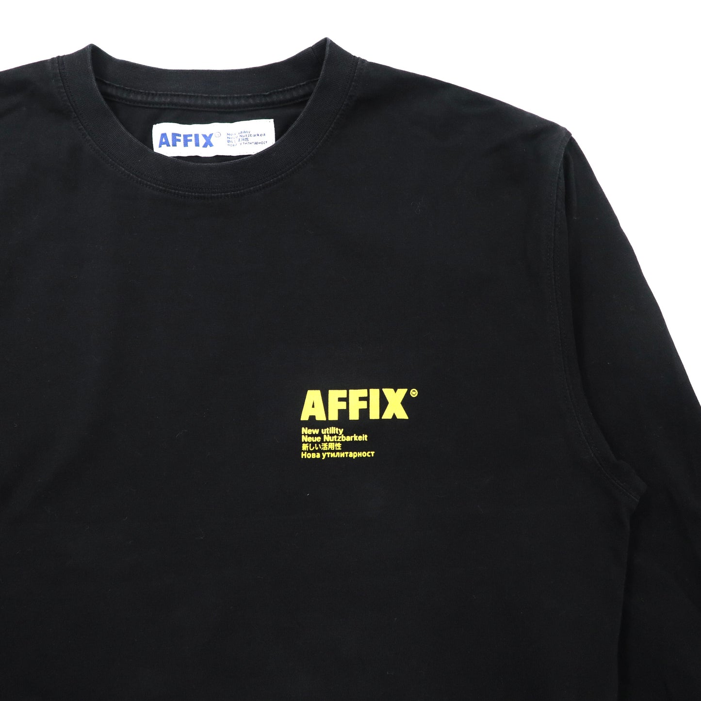 AFFIX WORKS ( AFFXWRKS ) ロングスリーブTシャツ M ブラック コットン プリント ポルトガル製