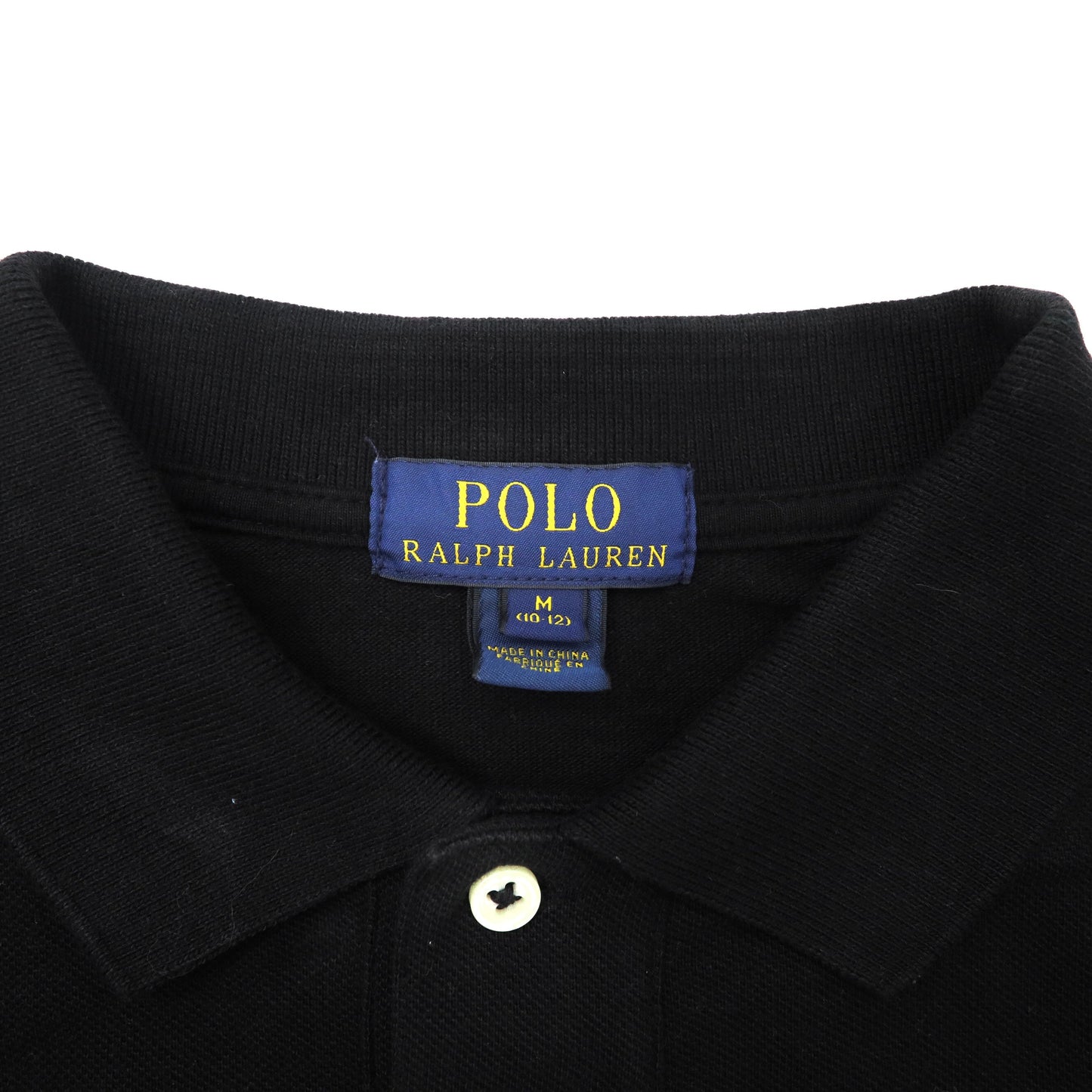POLO RALPH  LAUREN ポロシャツ M ブラック コットン スモールポニー刺繍