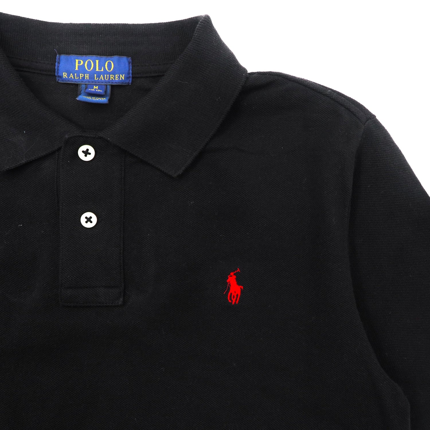 POLO RALPH LAUREN ポロシャツ M ブラック コットン スモールポニー