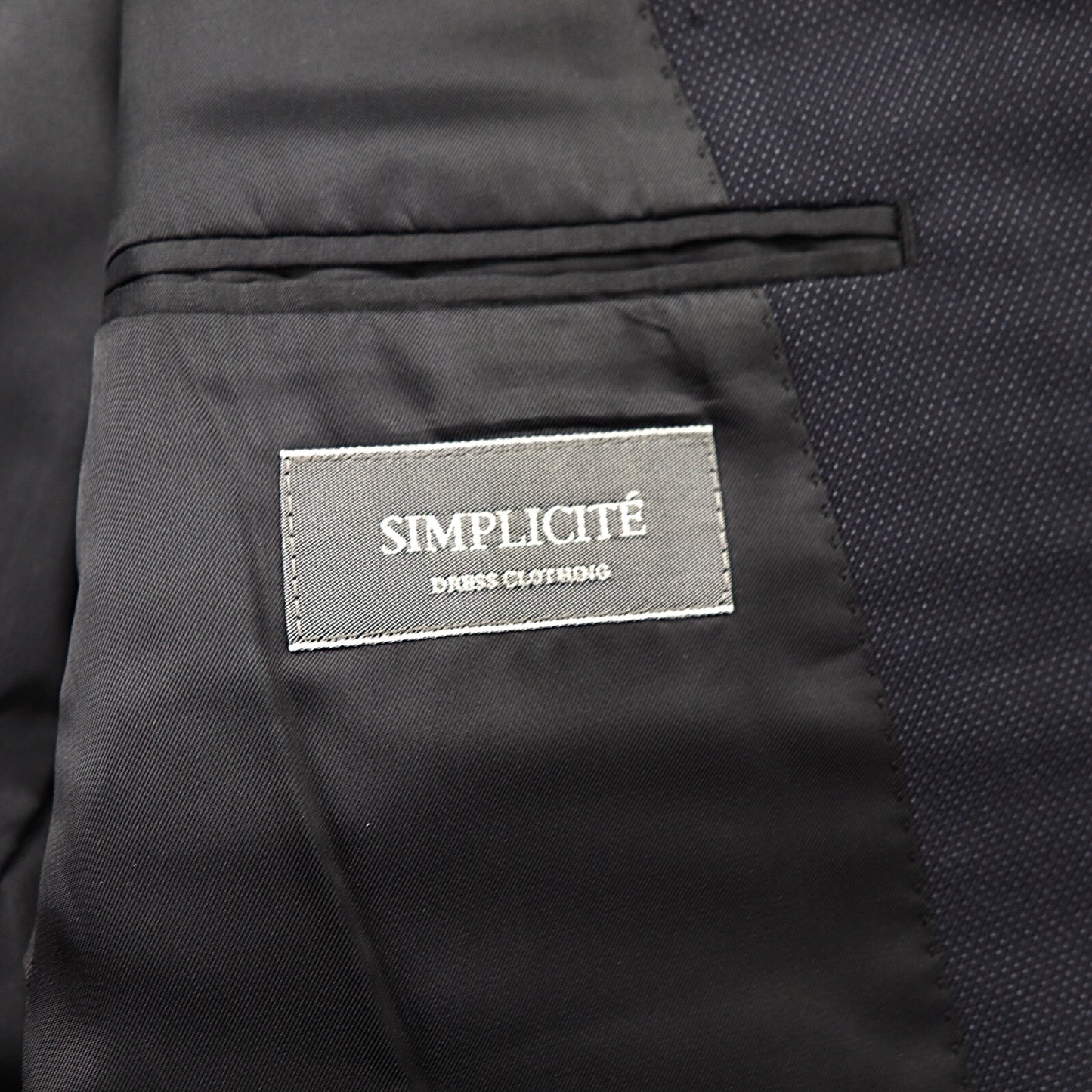 SIMPLICITE 2Bテーラードジャケット 46 ネイビー ウール 日本製