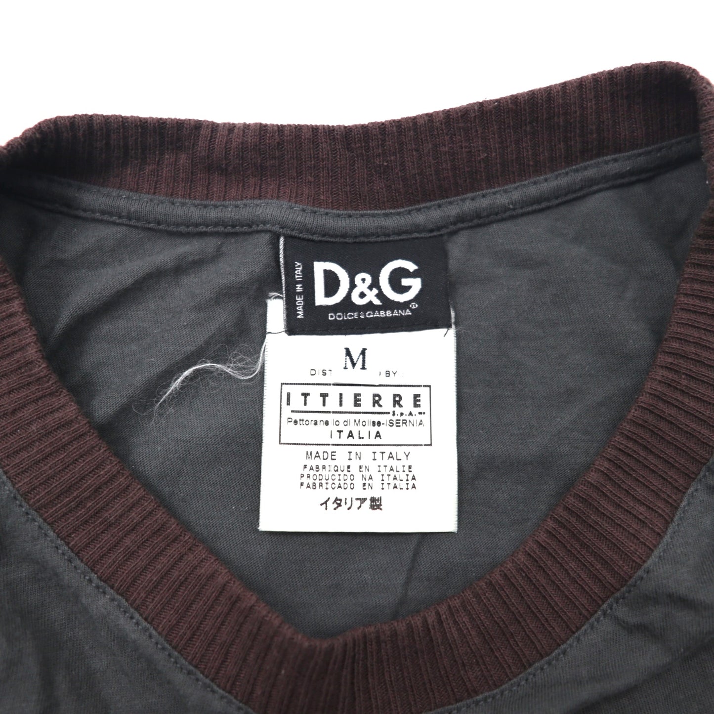 D&G DOLCE & GABBANA ロングスリーブTシャツ M グレー イタリア製