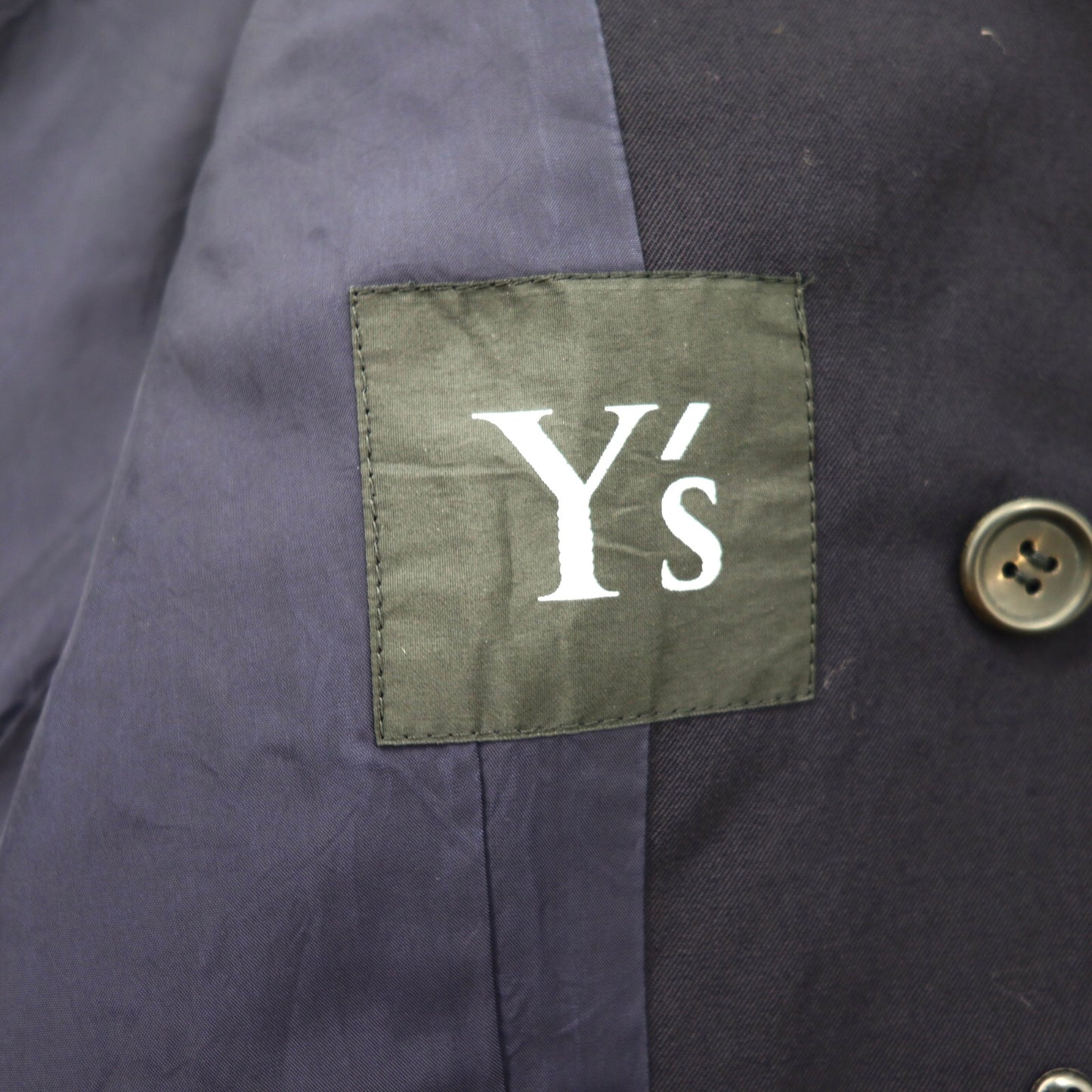 Y's ダブルブレストジャケット M ネイビー ウールギャバジン YT-J06_100 日本製