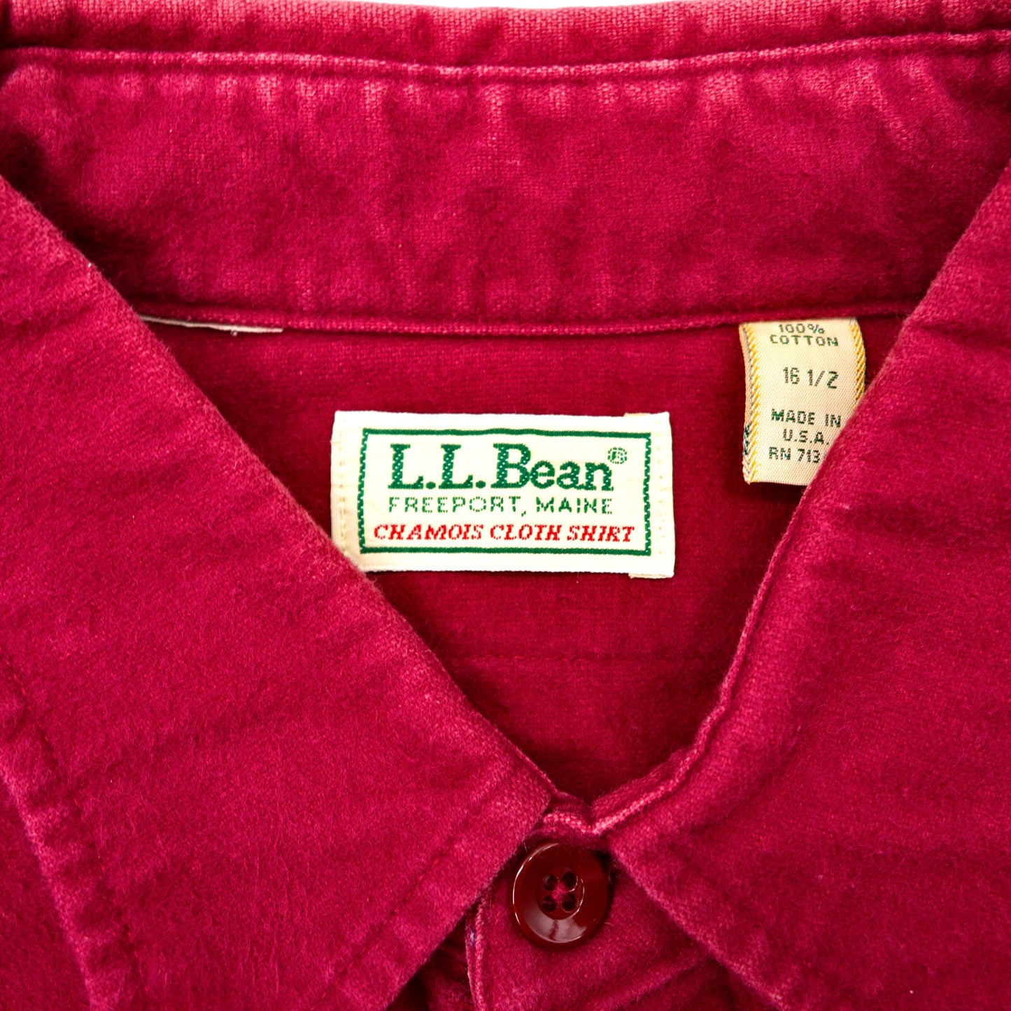 L.L.Bean ワークシャツ 16 1/2 バーガンディ コットン USA製