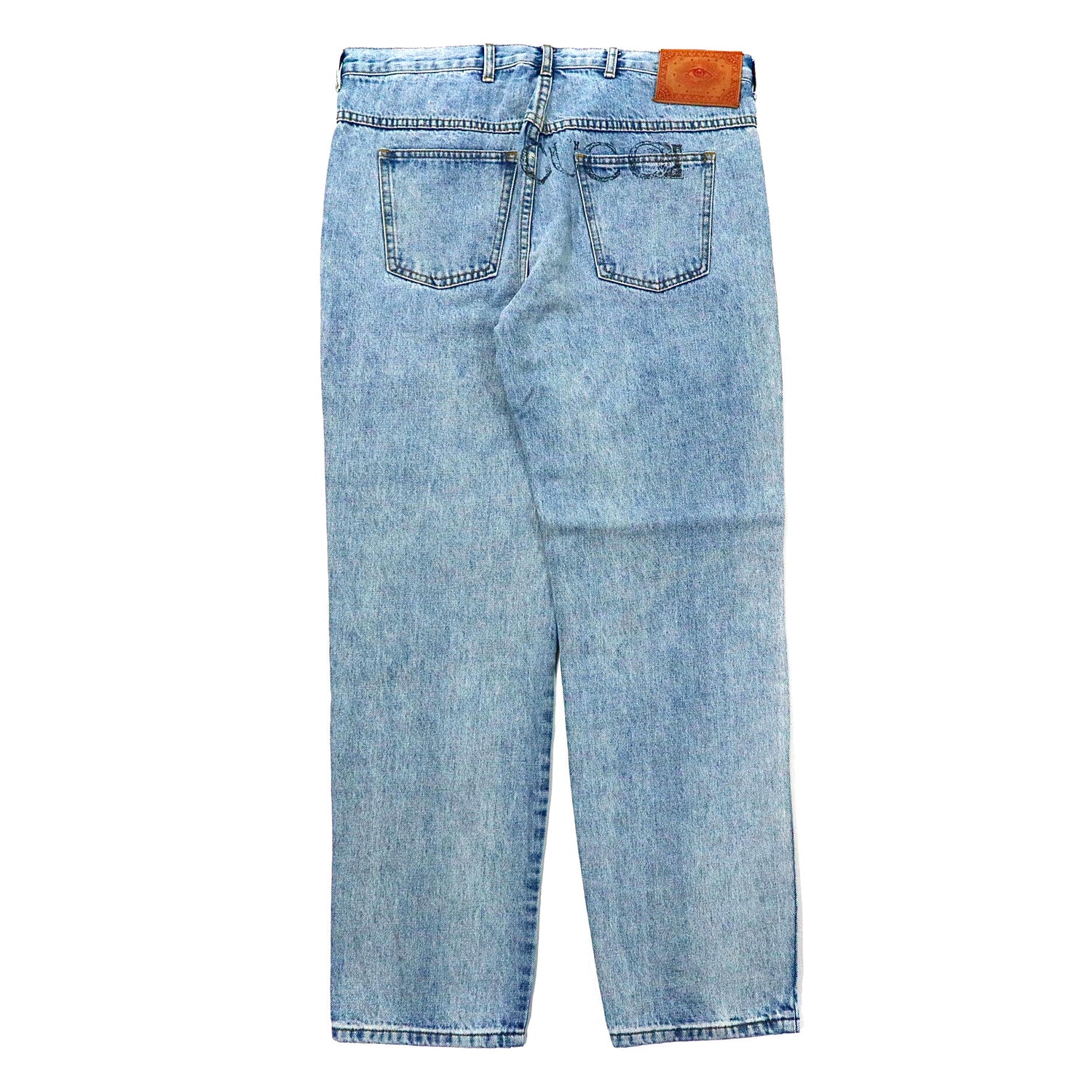 GUCCI Tapered Denim PANTS 36 Blue Logo Paint Italian MADE – 日本然 