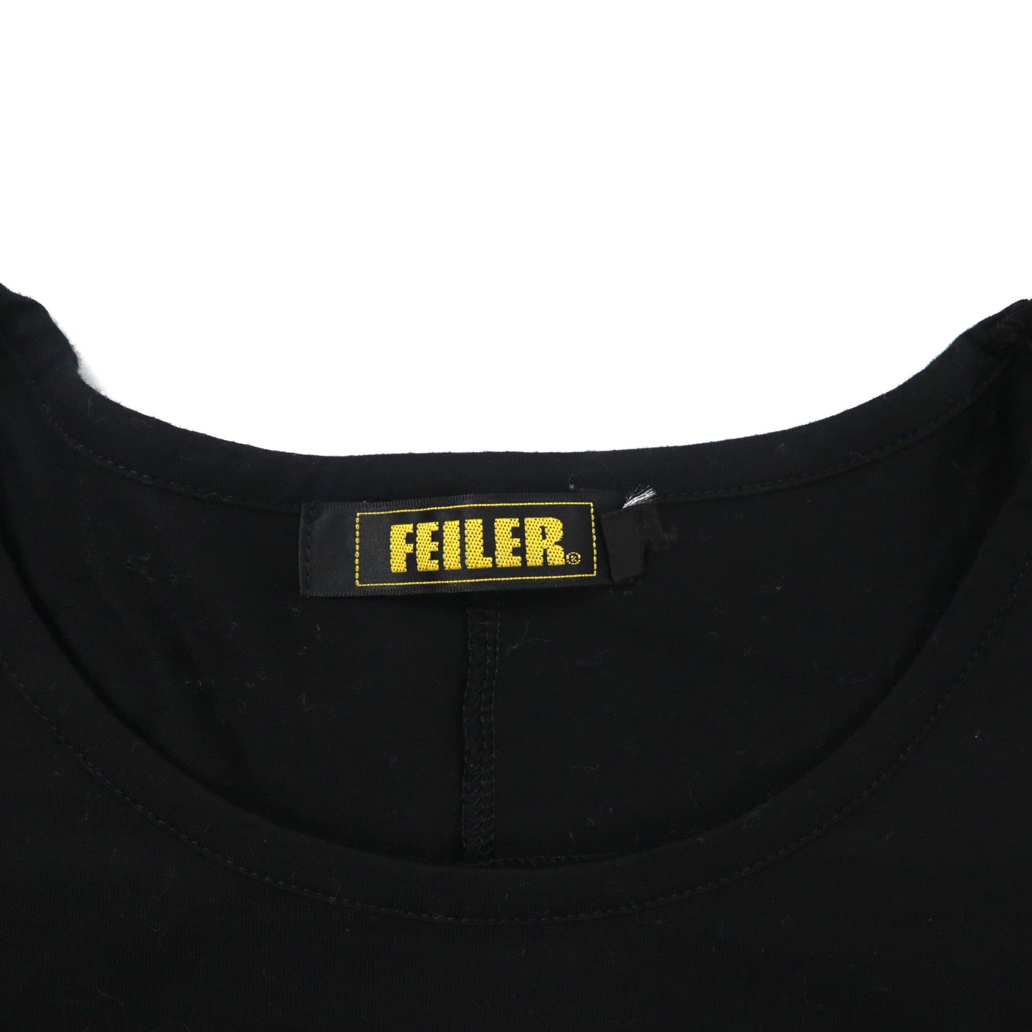 FEILER フラワー刺繍Tシャツ M ブラック コットン 日本製