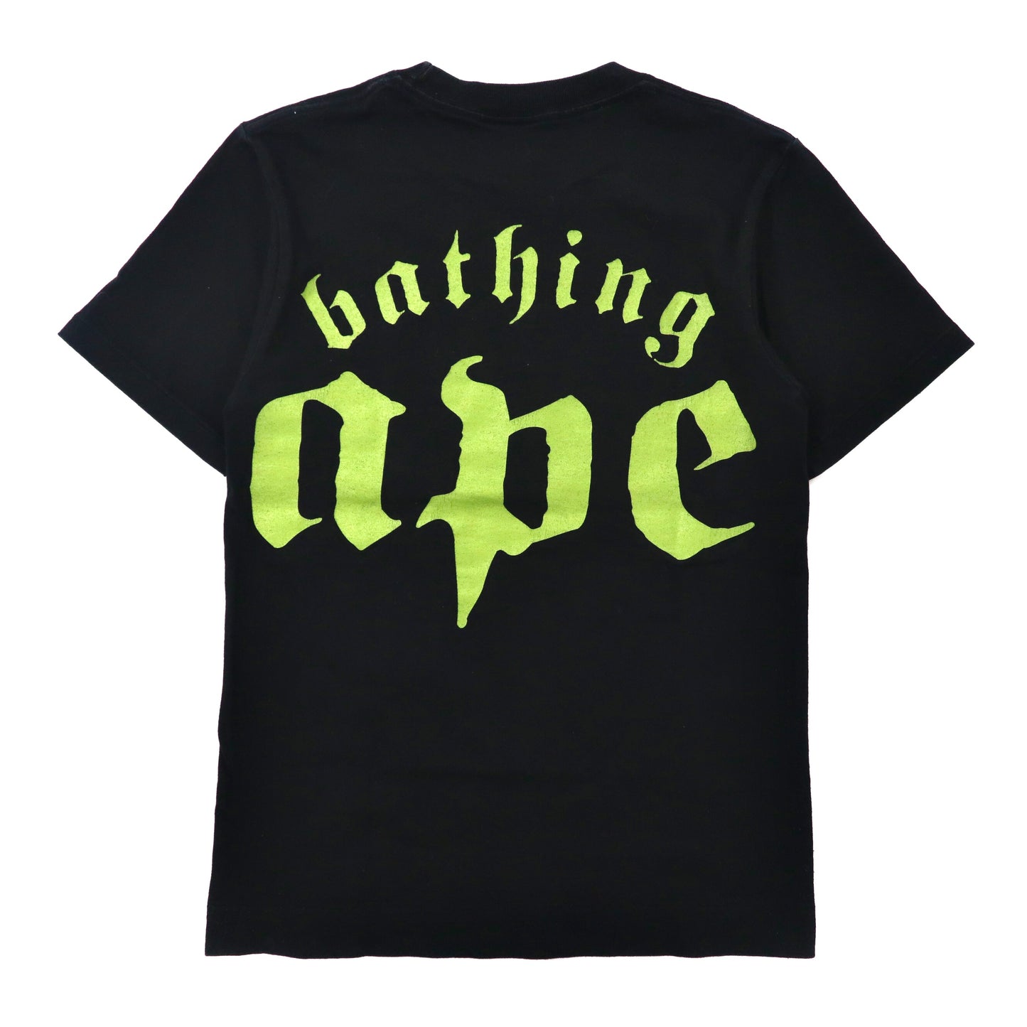 A BATHING APE Logo Print T -shirt XS Black Cotton Double -sided