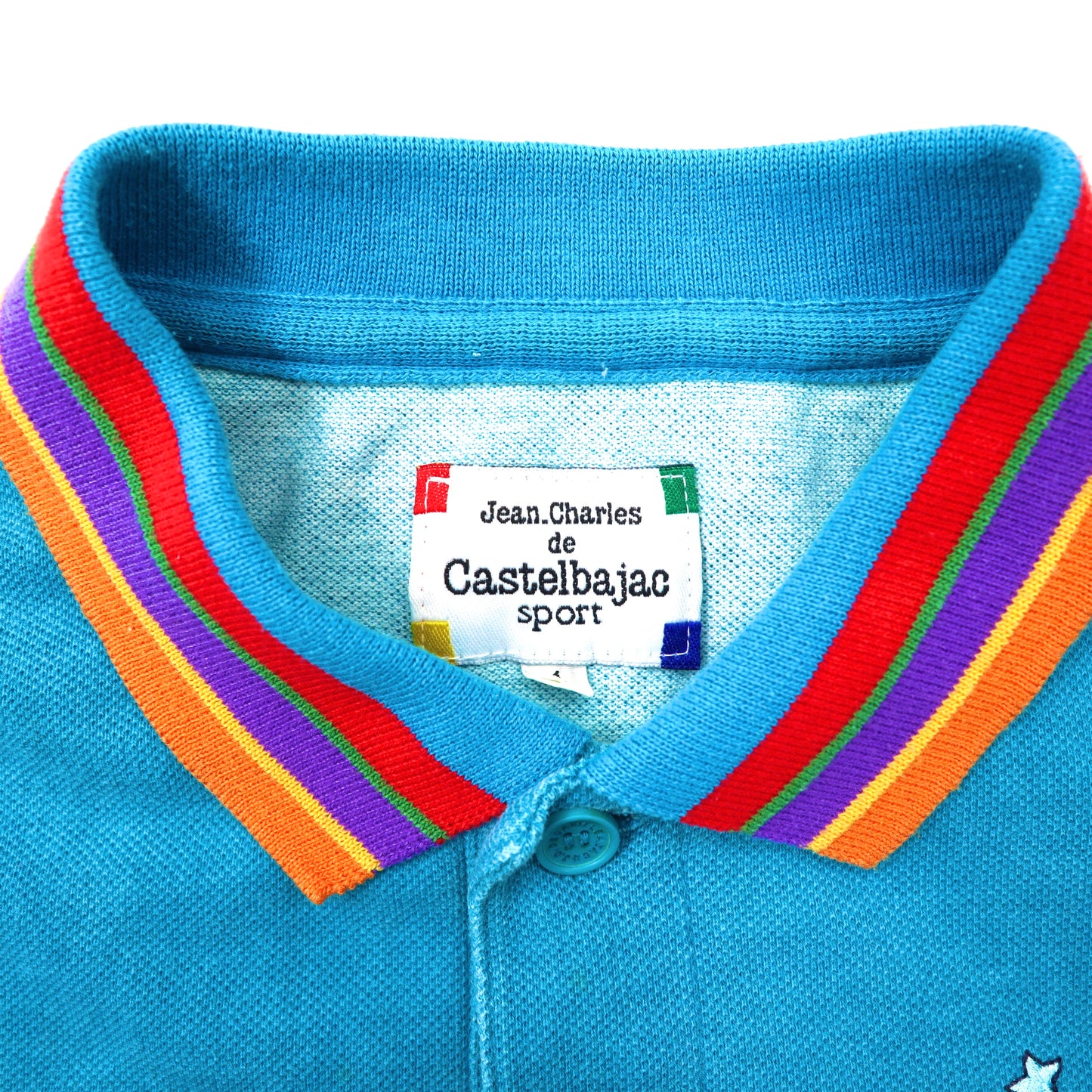 Castelbajac sport ポロシャツ 1 ブルー コットン キャラクター刺繍 日本製