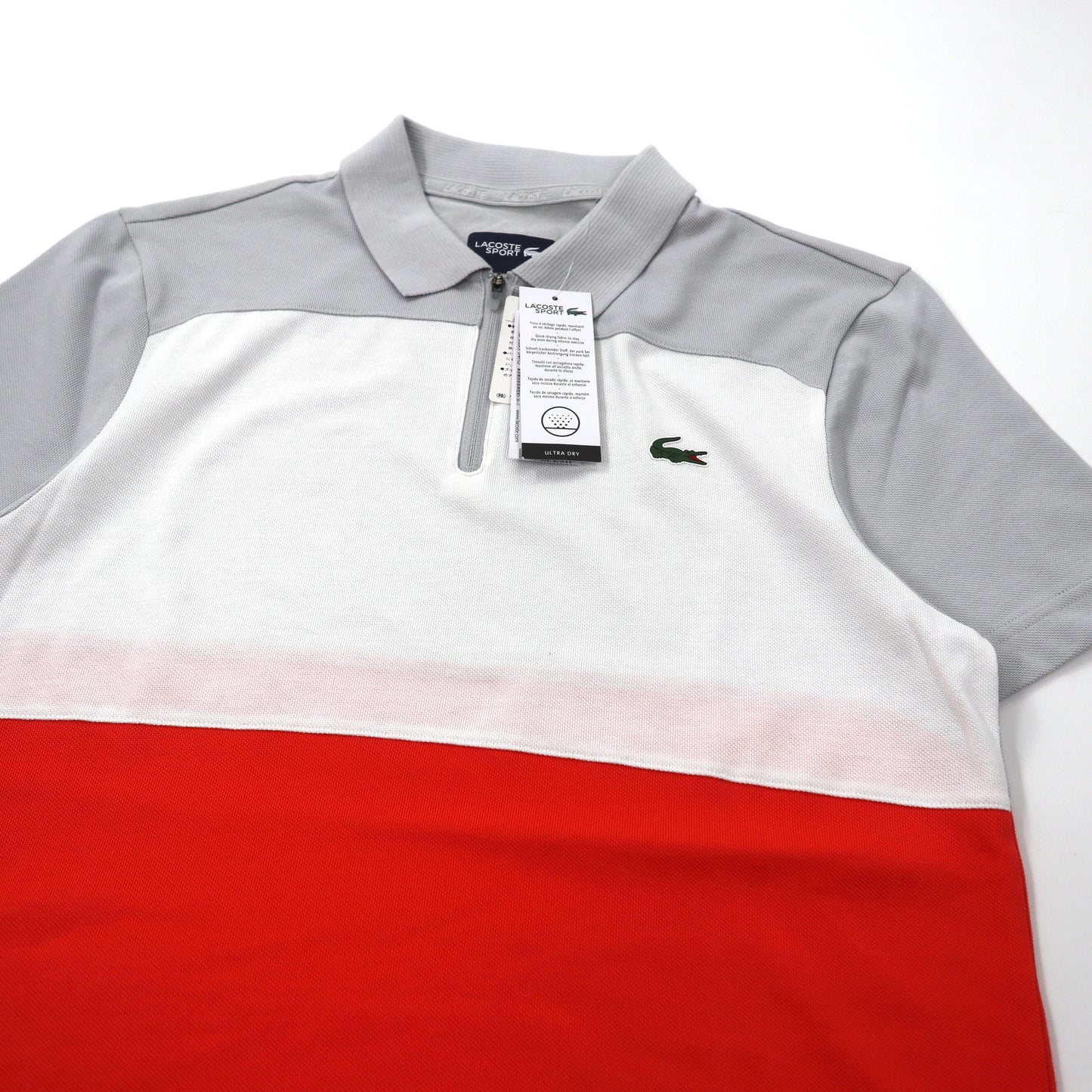 LACOSTE ハーフジップポロシャツ 3 オレンジ DH3460L 未使用品