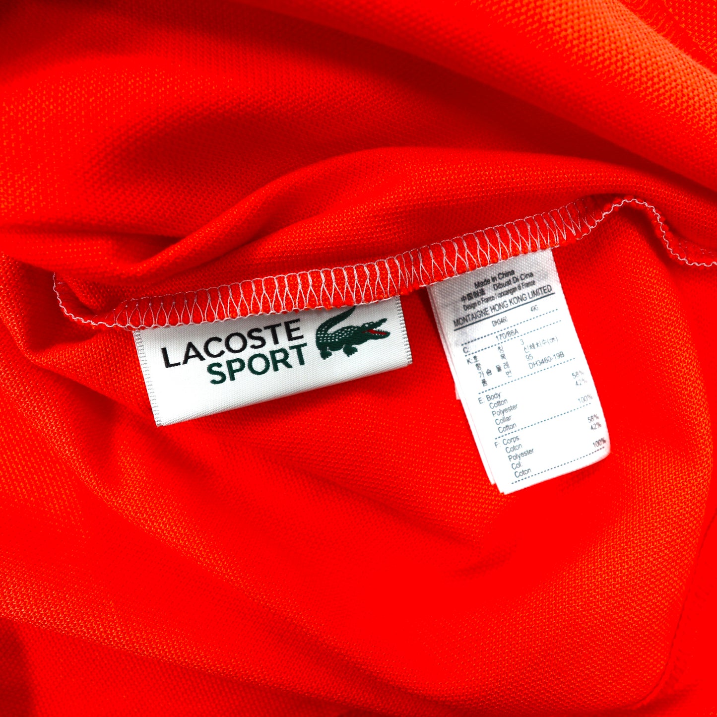 LACOSTE ハーフジップポロシャツ 3 オレンジ DH3460L 未使用品