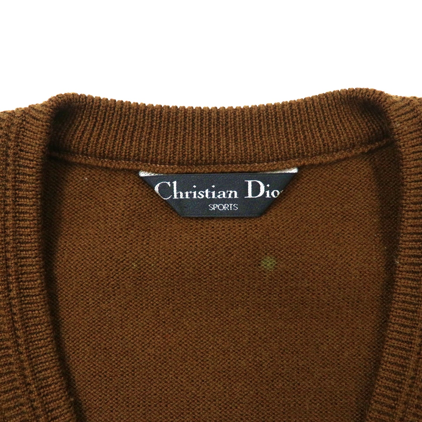 Christian Dior SPORTS Vネックニット セーター L カーキ ウール オールド 日本製