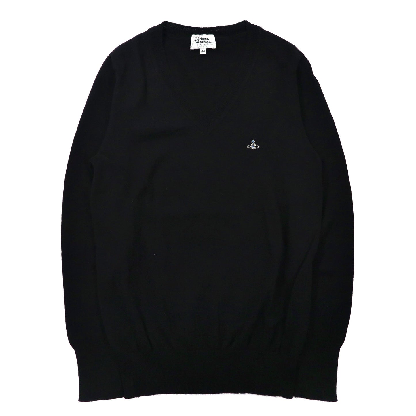 Vivienne Westwood MAN Vネックニット セーター S ブラック ウール VW-Q1-83652 日本製