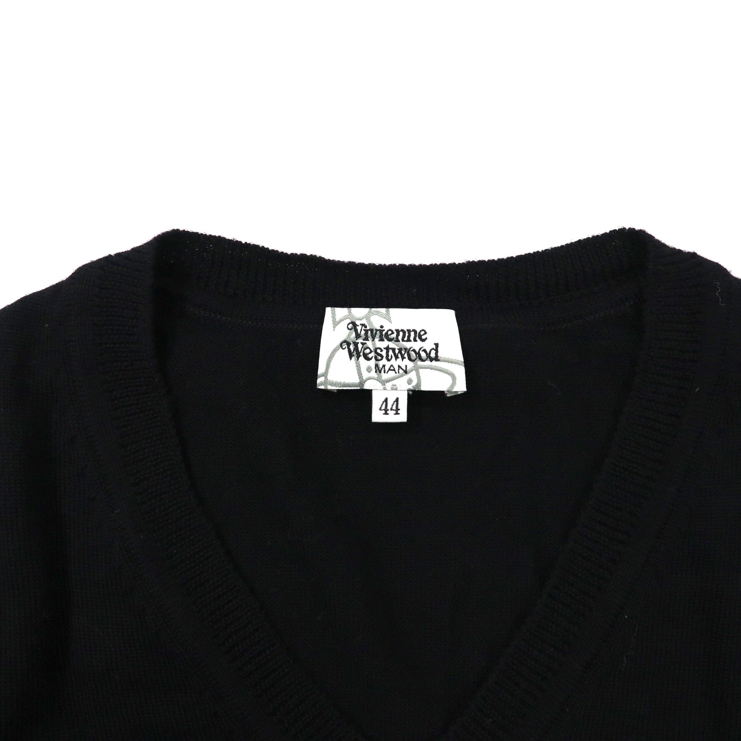 Vivienne Westwood Man V neck knit sweater S Black wool VW-Q1-83652 