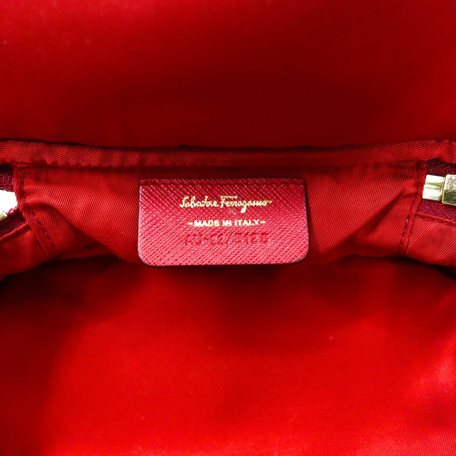 Salvatore Ferragamo Vanity Pouch Cosme Pouch Red Nylon AU-22 