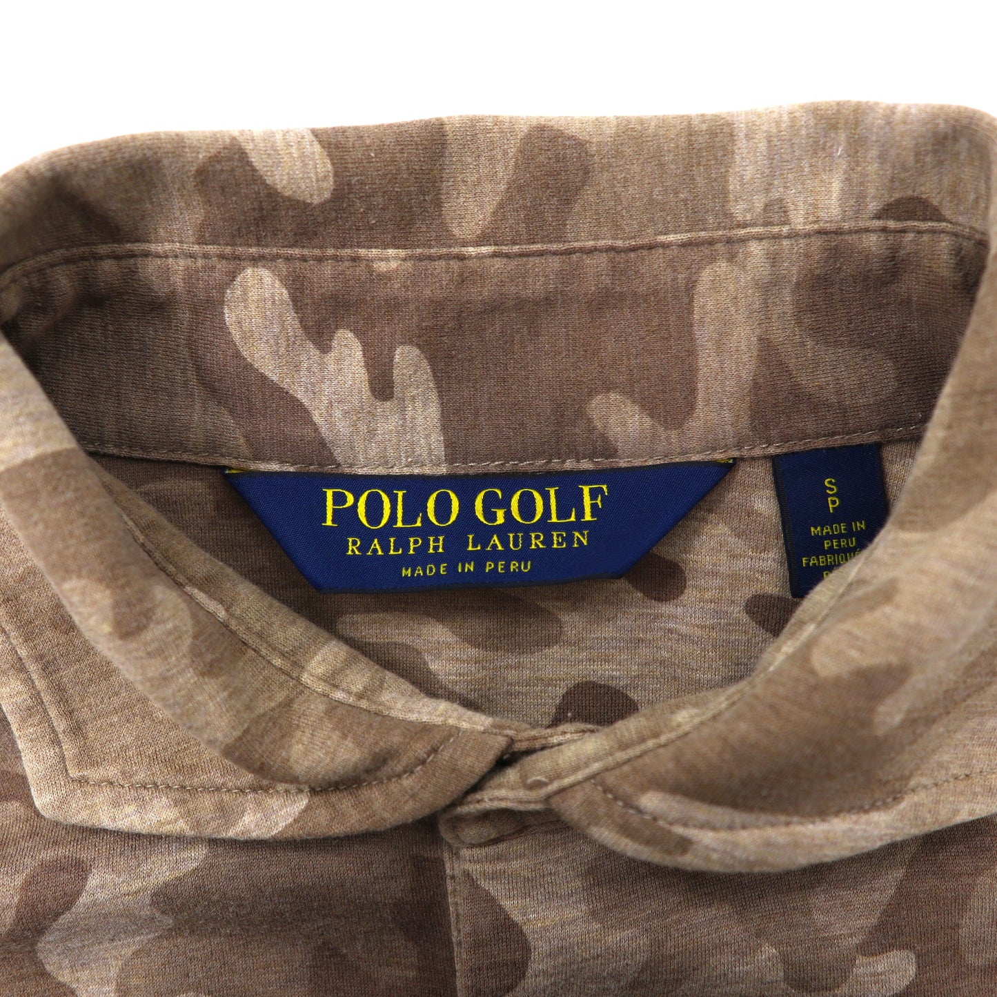 POLO GOLF RALPH LAUREN ポロシャツ S ブラウン カモフラ コットン ペルー製