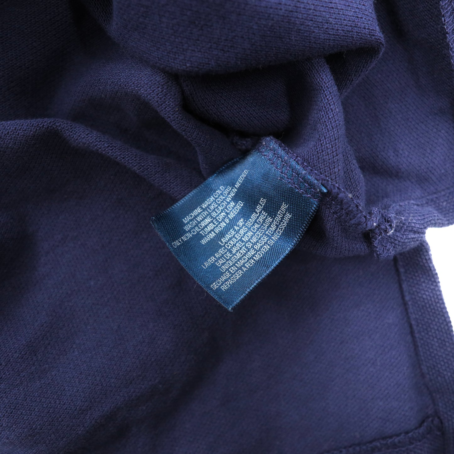 Polo by Ralph Lauren 長袖ポロシャツ XL ネイビー コットン ビッグポニー刺繍 ペルー製