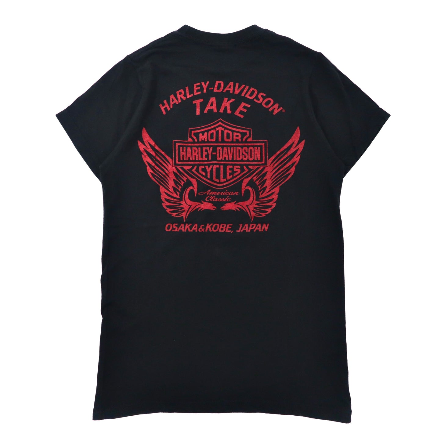 HARLEY DAVIDSON ロゴプリントTシャツ S ブラック コットン 両面プリント メキシコ製