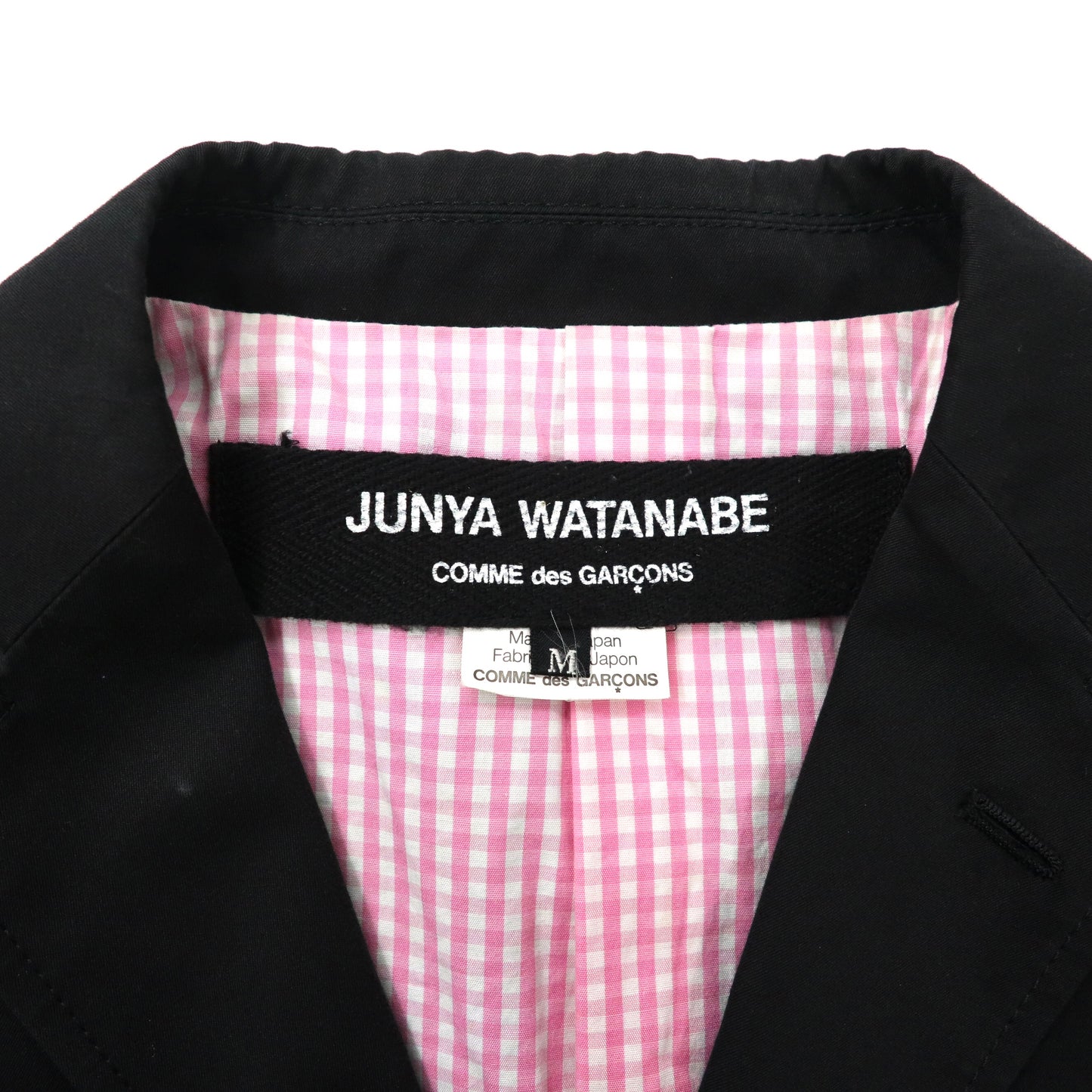 JUNYA WATANABE COMME des GARCONS 2Bテーラードジャケット M ブラック コットン JA-J025 日本製