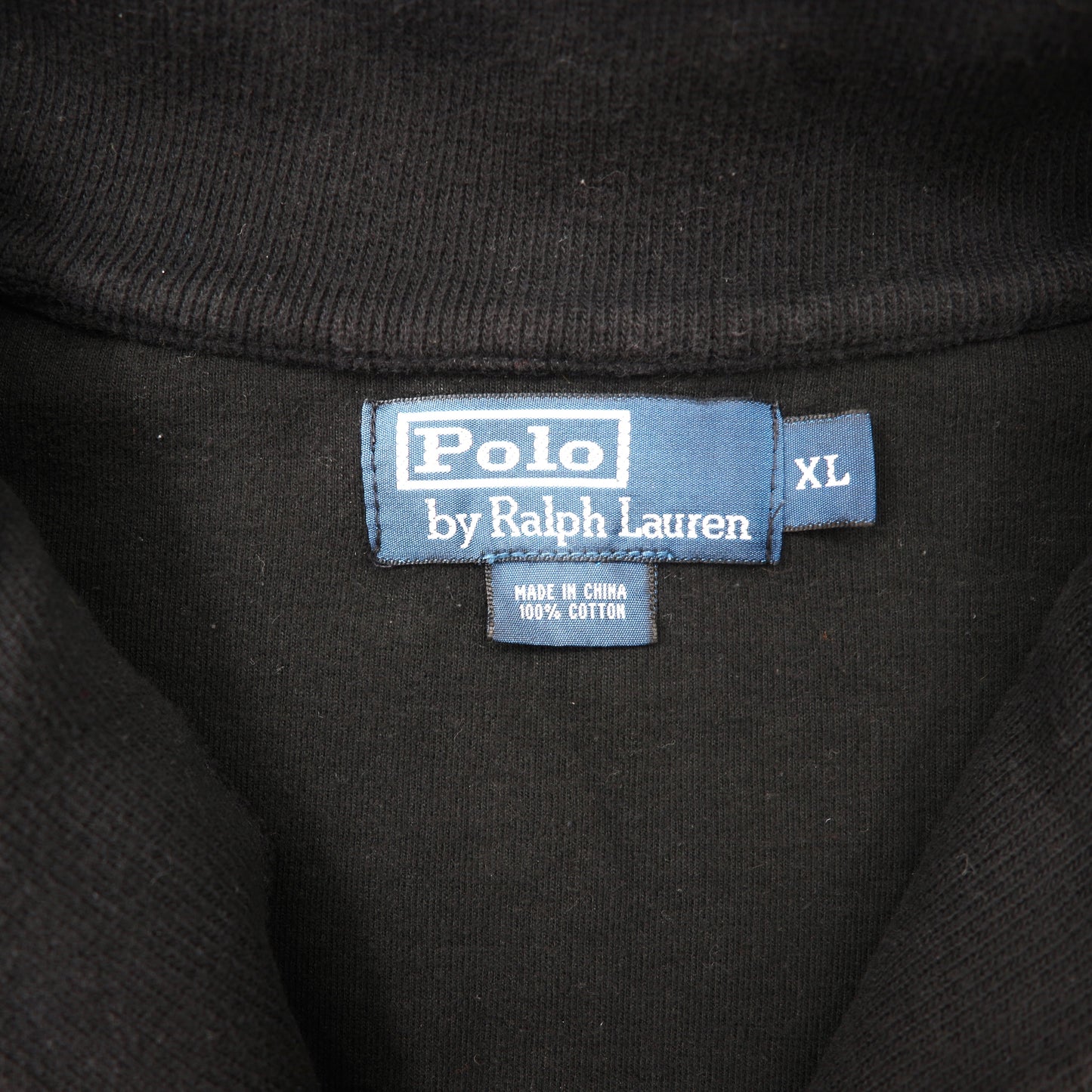 Polo by Ralph Lauren ハーフジップスウェット XL ブラック コットン