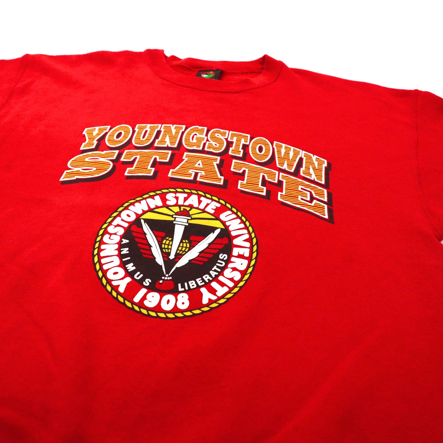 PM SPORTS ビッグサイズ カレッジプリントスウェット XL レッド コットン 裏起毛 Youngstown State University 90年代 USA製