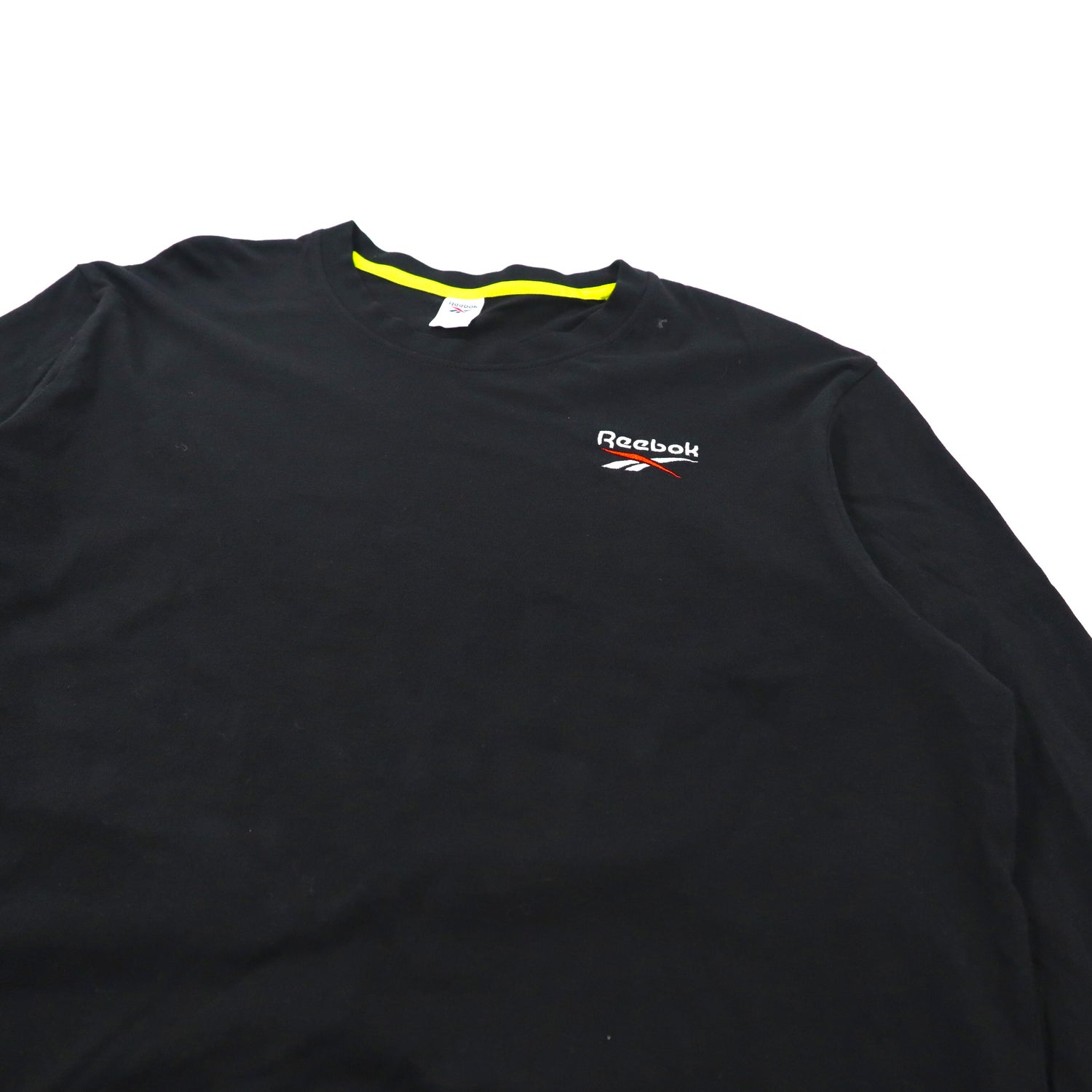 Reebok ロングスリーブTシャツ L ブラック コットン バックロゴ