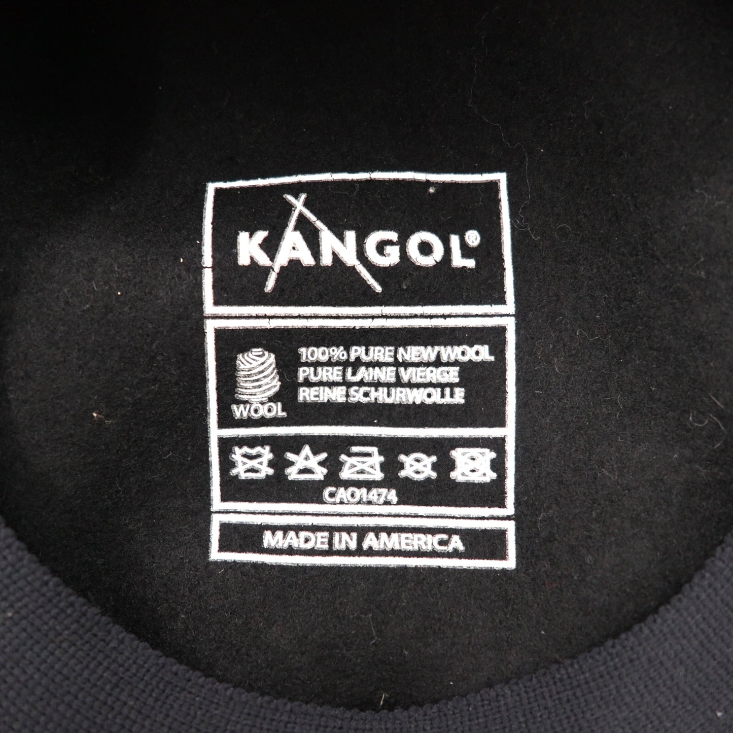 KANGOL ハンチング キャップ XL ブラック ウール ロゴ刺繍 USA製