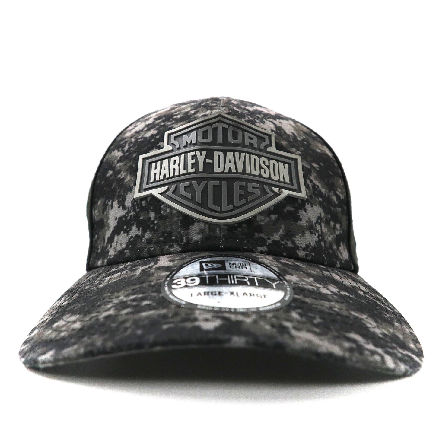 HARLEY DAVIDSON × NEW ERA ベースボールキャップ L / XL ブラック デジカモ ポリエステル