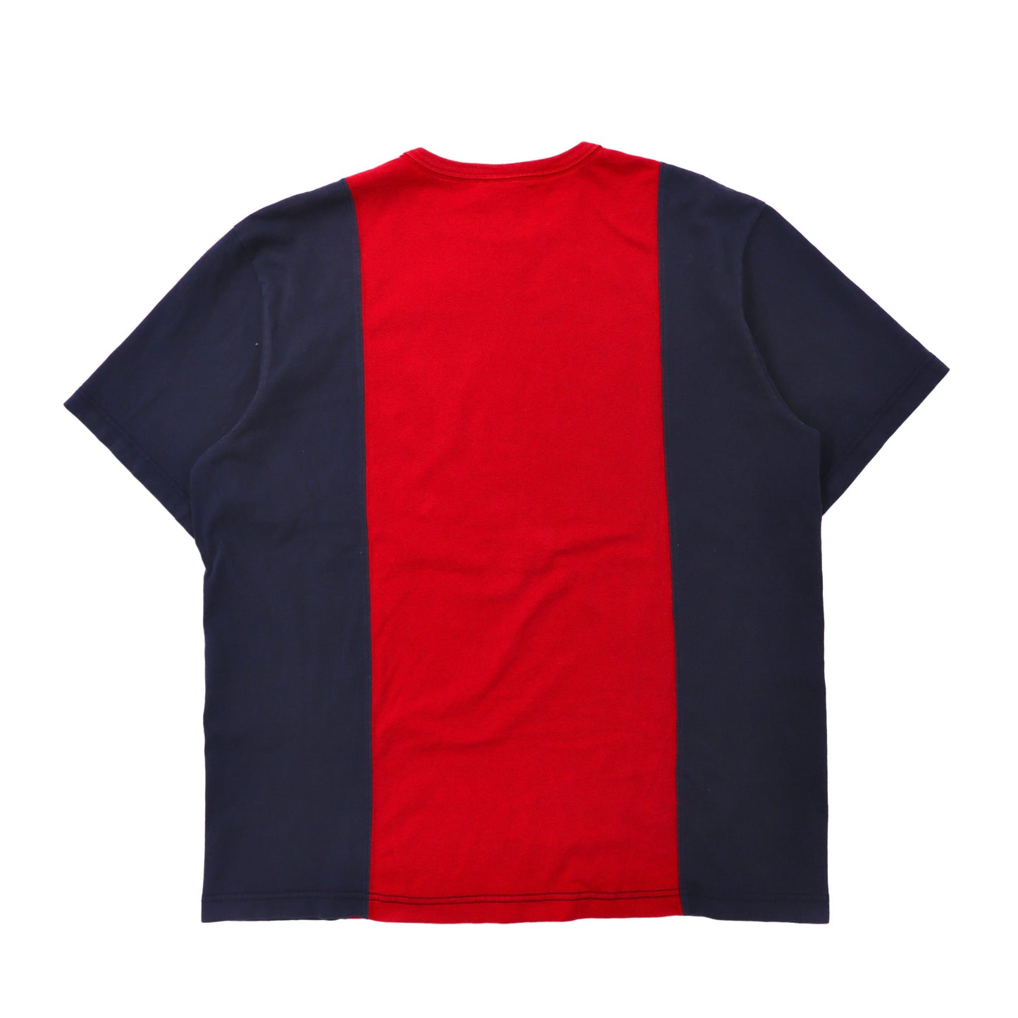 POLO JEANS COMPANY RALPH LAUREN ドッキングTシャツ L レッド ネイビー コットン ビッグサイズ ロゴプリント 90年代