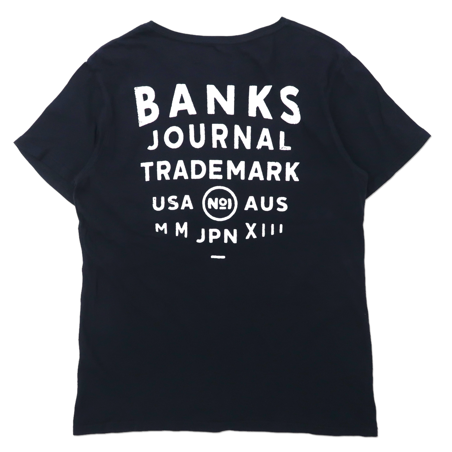 BANKS JOURNAL プリントTシャツ M ブラック コットン ATS0088