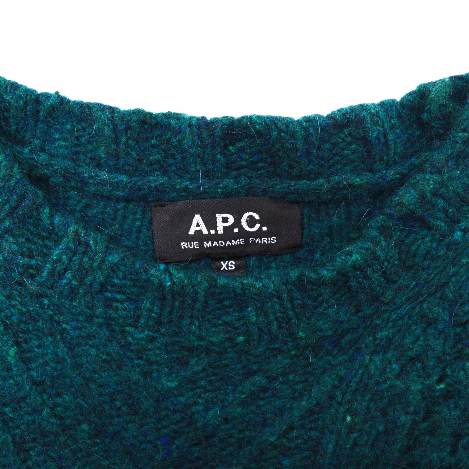 A.P.C. ケーブルニットセーター XS グリーン ウール – 日本然リトテ