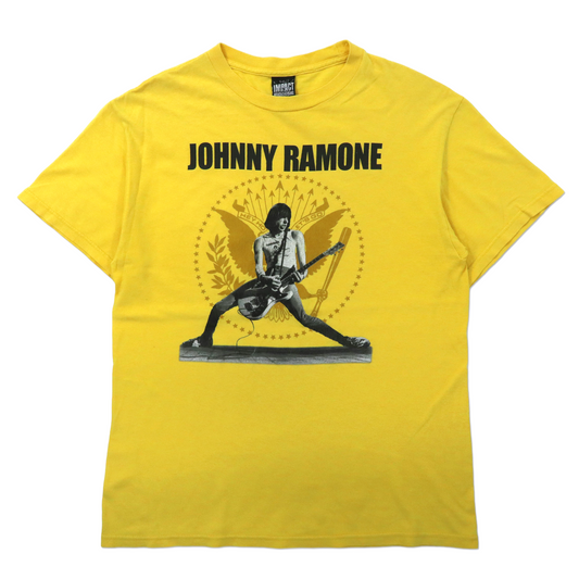 日本然リトテ-古着オンライン-90's Band Tee RAMONES ラモーンズ バンドTシャツ M イエロー Johnny Ramone ジョニーラモーン 90年代 メキシコ製-