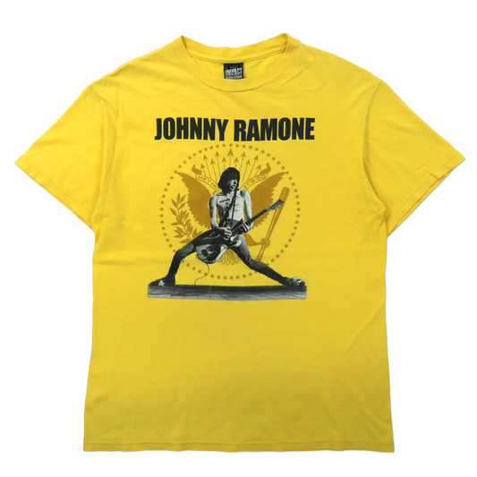 90's Band Tee RAMONES ラモーンズ バンドTシャツ M イエロー Johnny Ramone ジョニーラモーン 90年代 メキシコ製