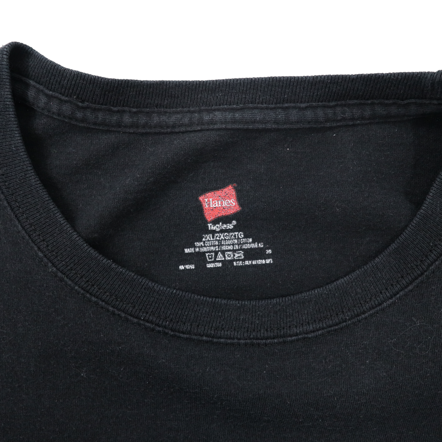 Hanes ビッグサイズ プリントTシャツ 2XL ブラック コットン