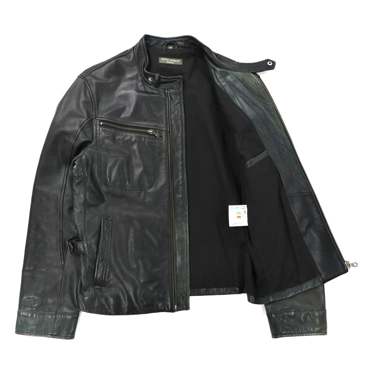 Wind Armor Single Riders Jacket M Black Italian Lamb Leather Japan 