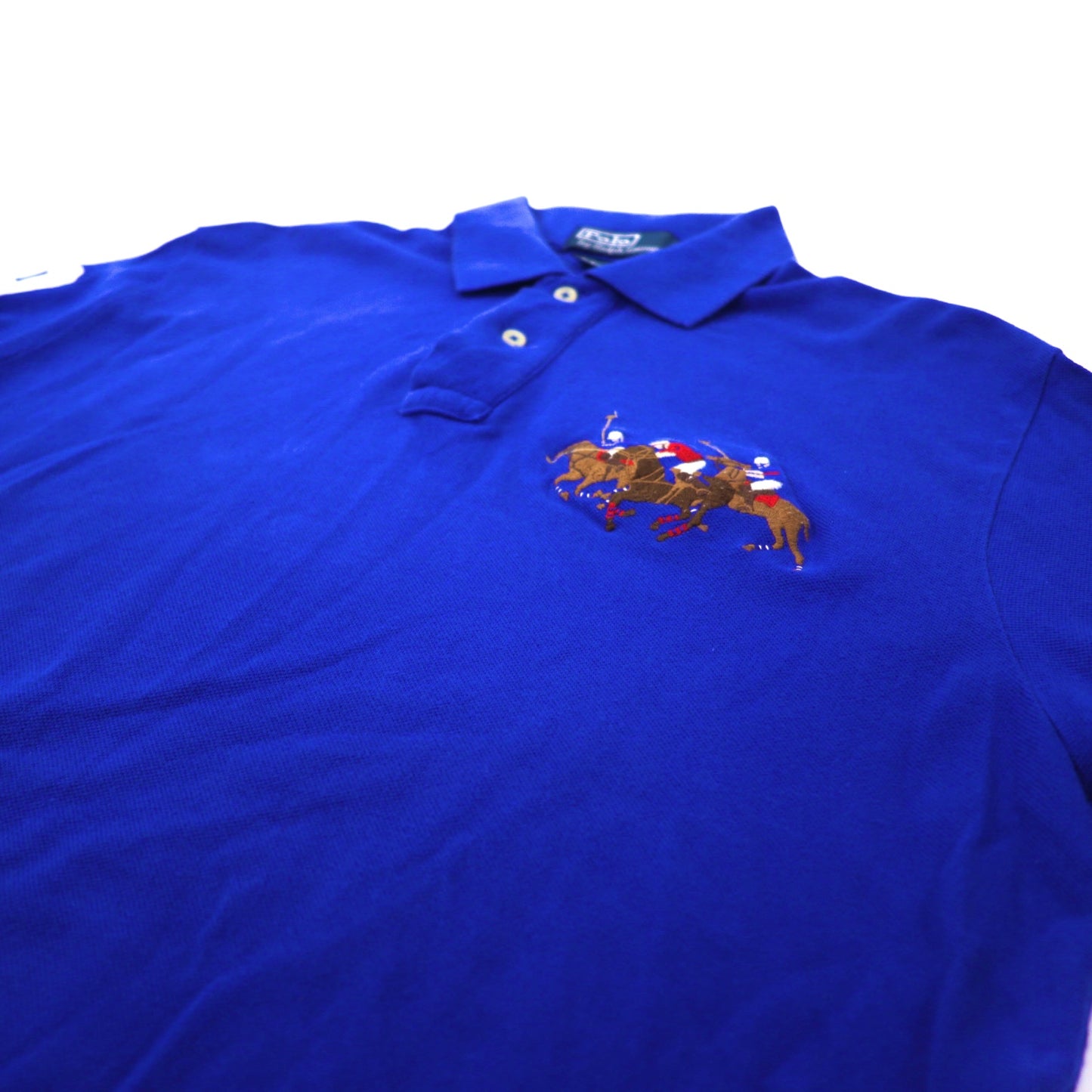 Polo by Ralph Lauren 長袖ポロシャツ ラガーシャツ L ブルー ビッグポニー刺繍