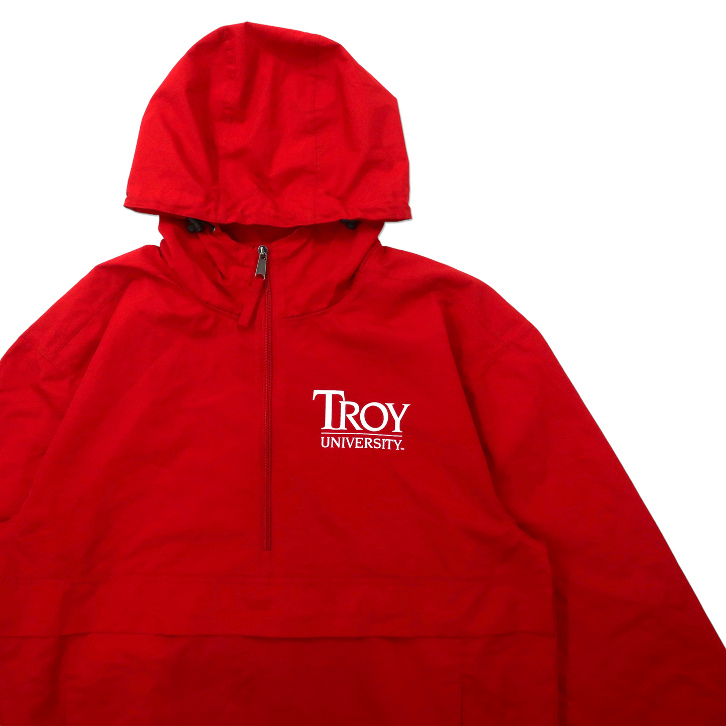 Champion アノラックパーカー M レッド ポリエステル TROY UNIVERSITY カレッジプリント